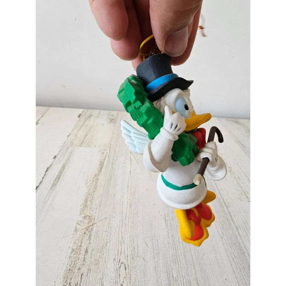 Vintage grolier Donald duck wreath ornament money‎ Angel Xmas tree Scrooge